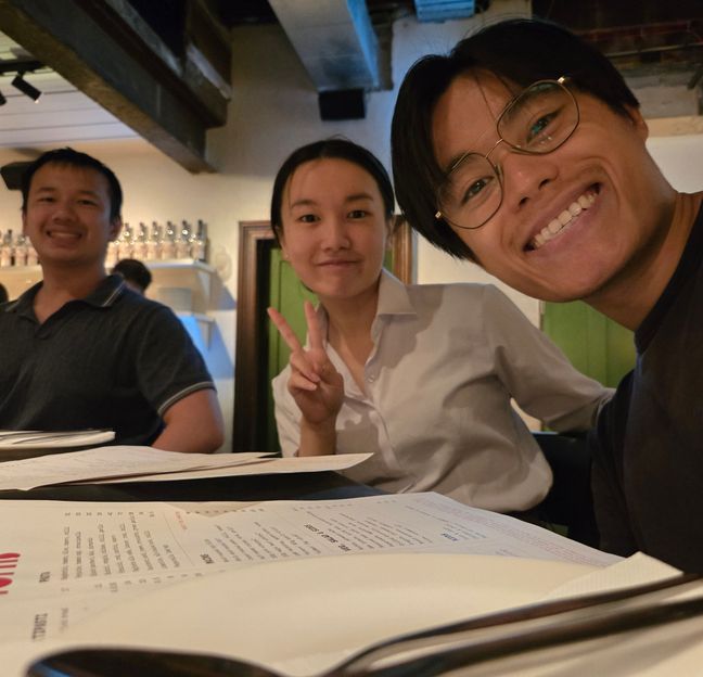 Toan, Alan and I smiling for a selfie.