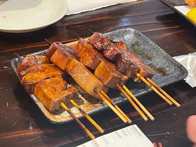 Photo of Japanese ox-tongue skewers.